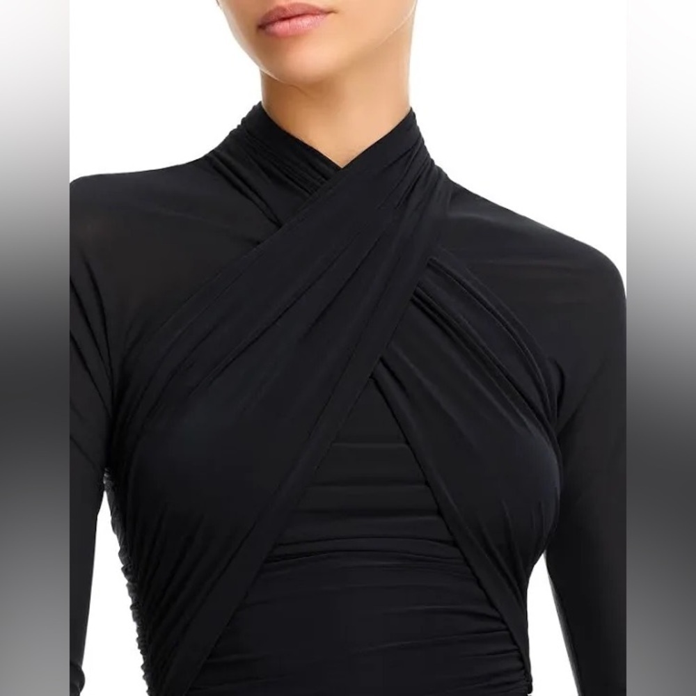 Ronny Kobo Afra Ruched Bodycon Dress in Navy XS - Picture 6 of 16
